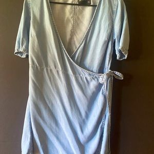 Denim mini wrap dress from ASOS size 4